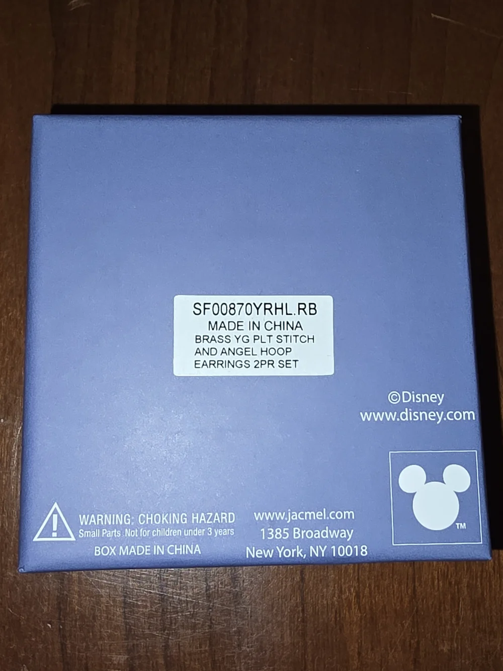 Disney Stitch Gold Flash Plated Pink 💕 and Blue Dangle Earrings Set, New in Box